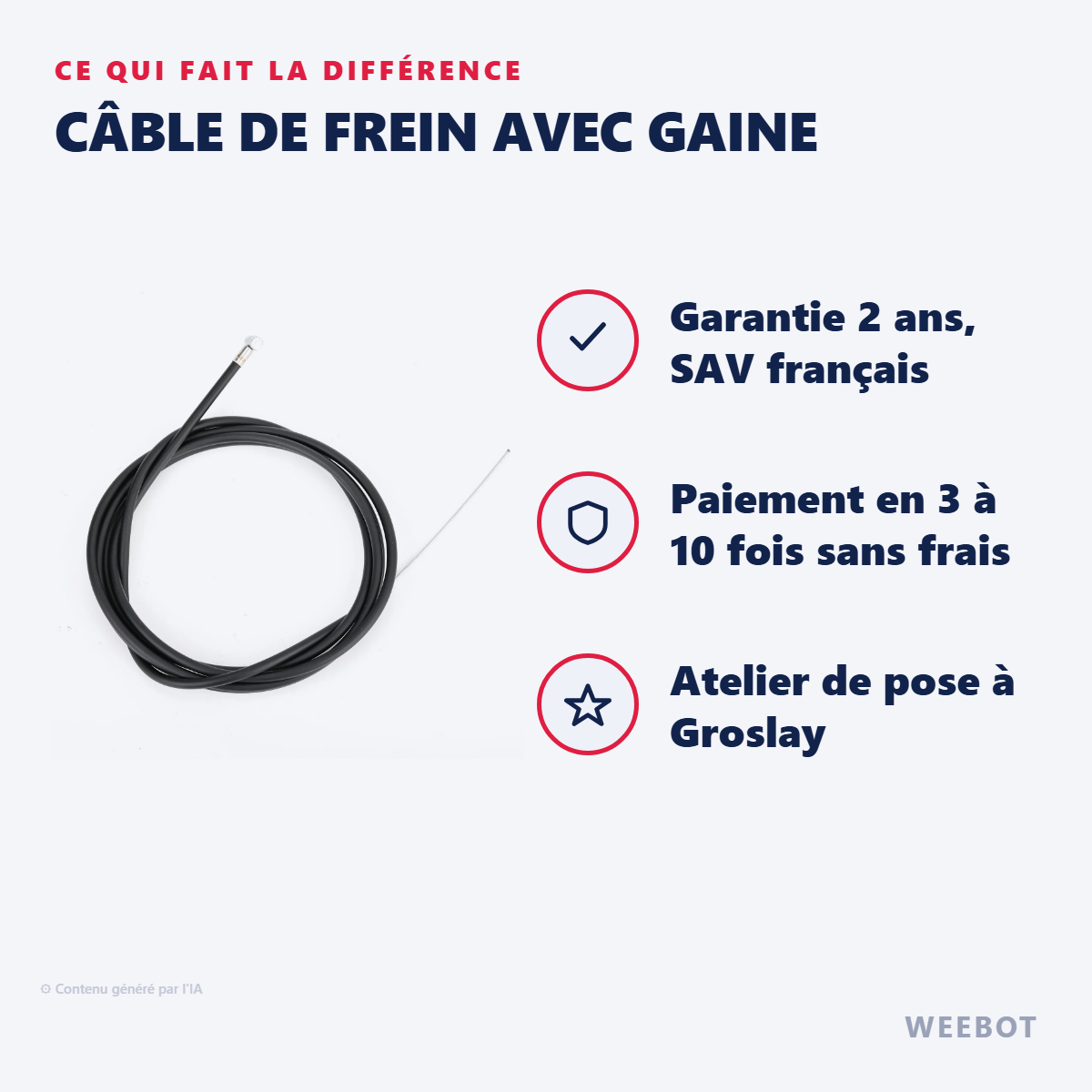 Câble de Frein avec Gaine : les points forts