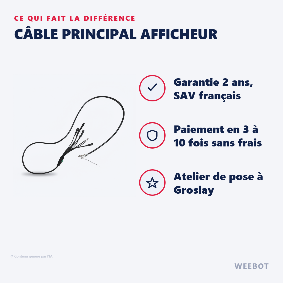 Câble Principal Afficheur : les points forts