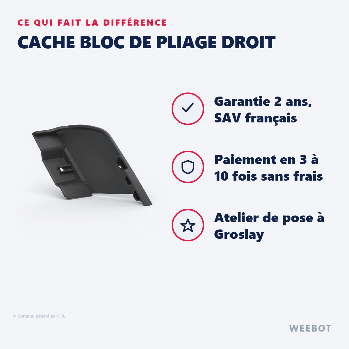 Cache Bloc de Pliage Droit : les points forts