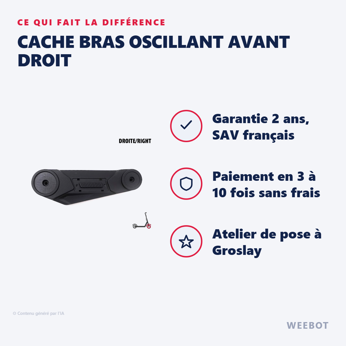 Cache Bras Oscillant Avant Droit : les points forts