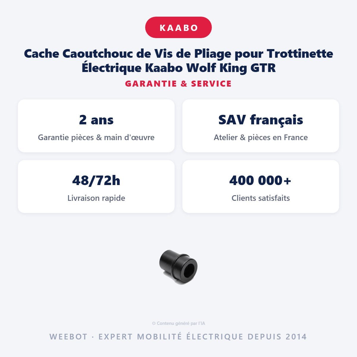 Cache Caoutchouc de Vis de Pliage pour Trottinette Électrique Kaabo Wolf King GTR - Weebot