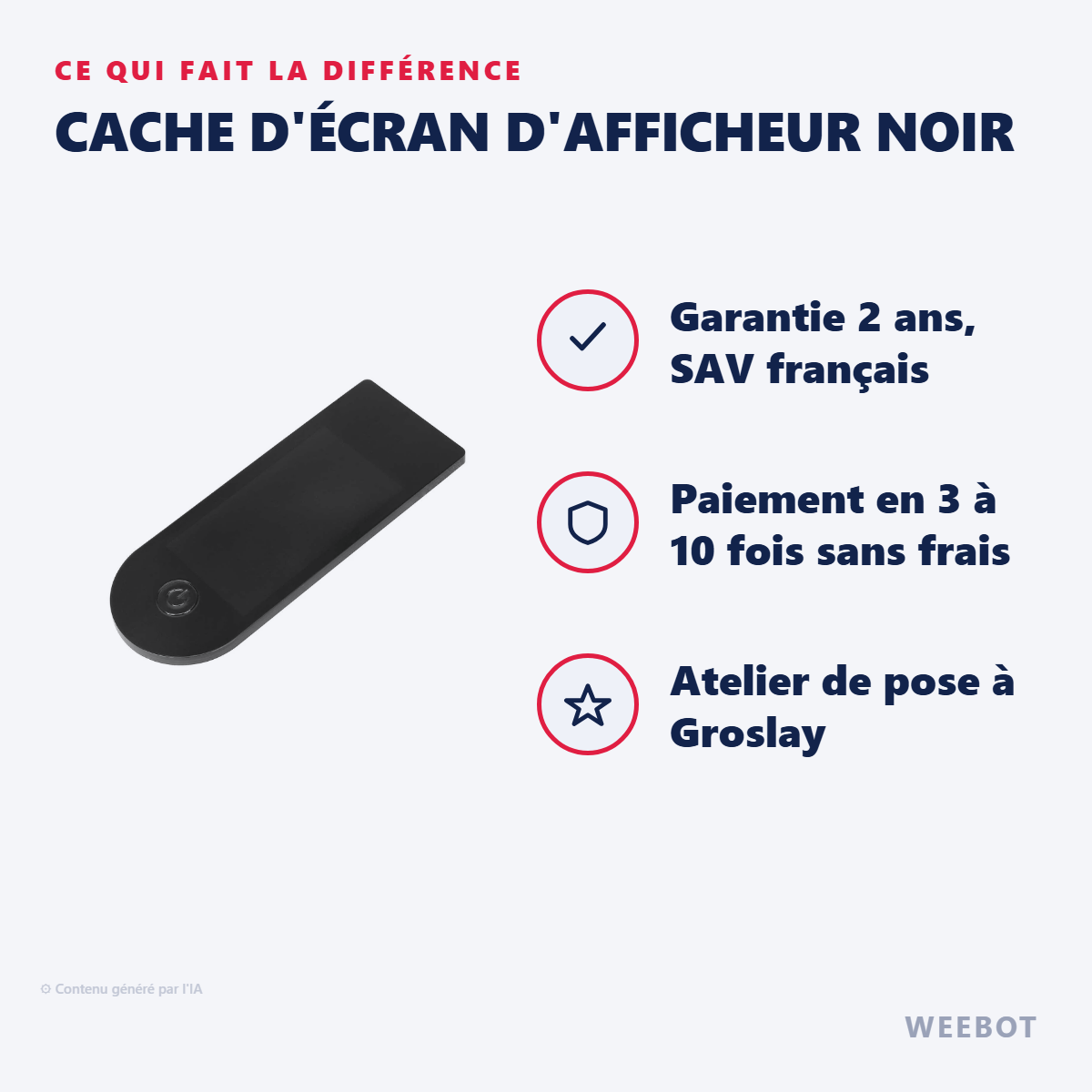Cache d'Écran d'Afficheur Noir : les points forts