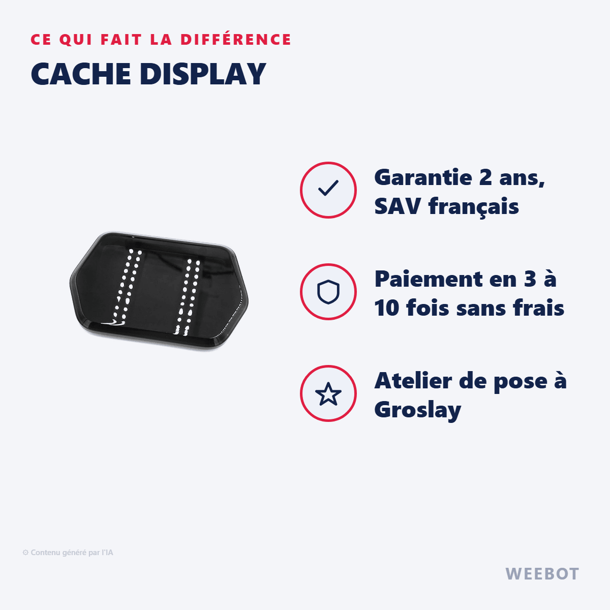 Cache Display pour Trottinette Électrique Ninebot ZT3 Pro Segway - Weebot