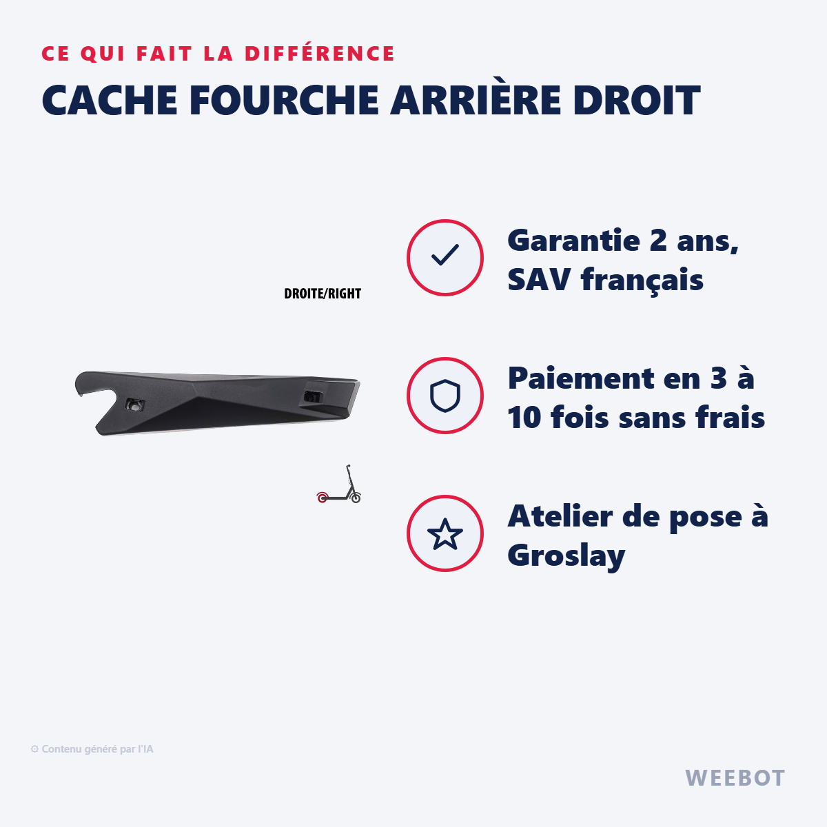 Cache Fourche Arrière Droit : les points forts