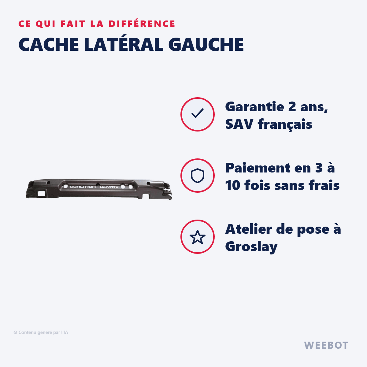 Cache Latéral Gauche pour Trottinette Electrique Dualtron Victor Luxury Plus et Thunder 2 (sans Electronique) - Weebot