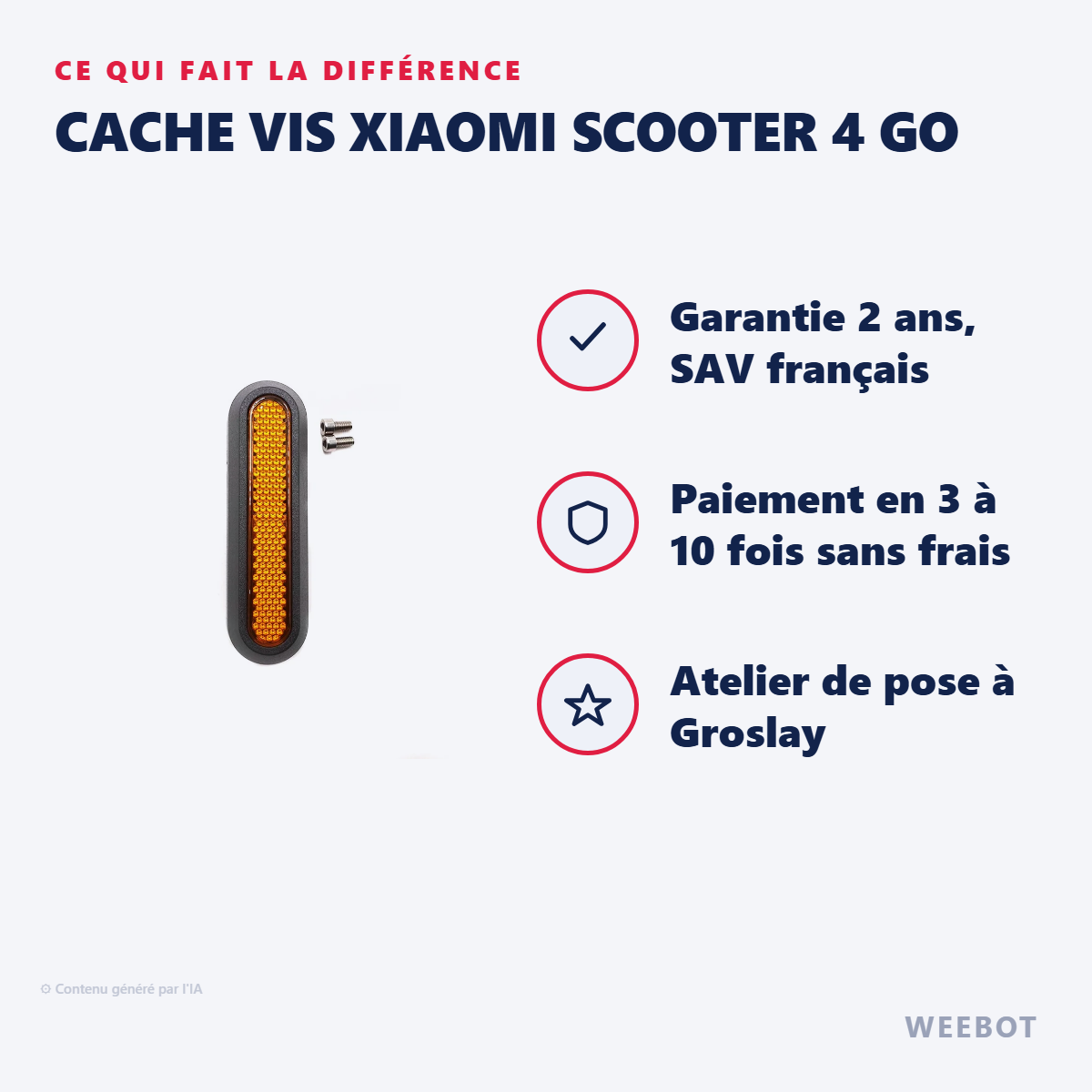 Cache Vis Xiaomi Scooter 4 Go : les points forts