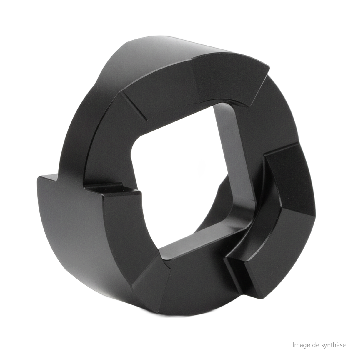 Schéma en lignes bleues d'une came centrale pour cartouche de suspension de trottinette électrique Dualtron