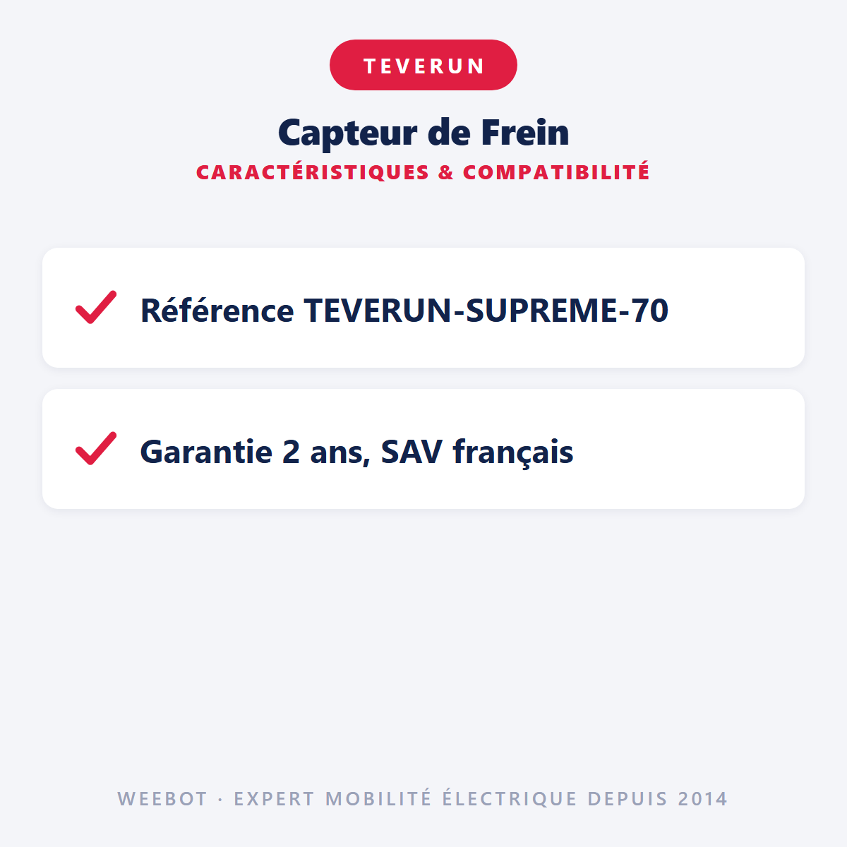 Capteur de Frein : caractéristiques et compatibilité