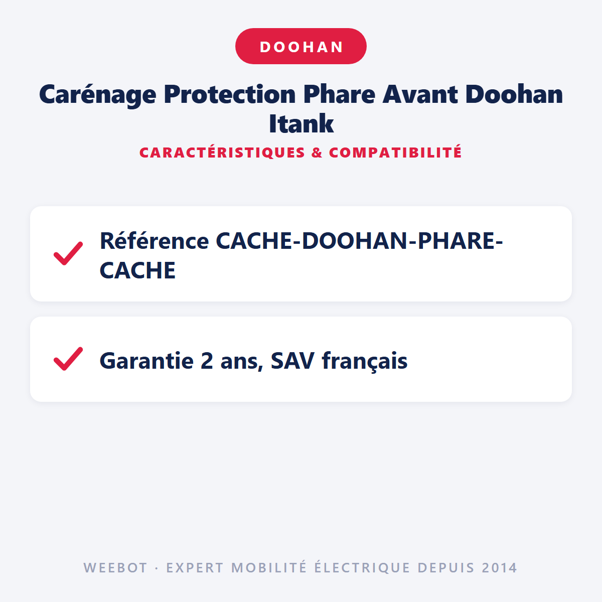 Carénage Protection Phare Avant Doohan Itank : caractéristiques et compatibilité