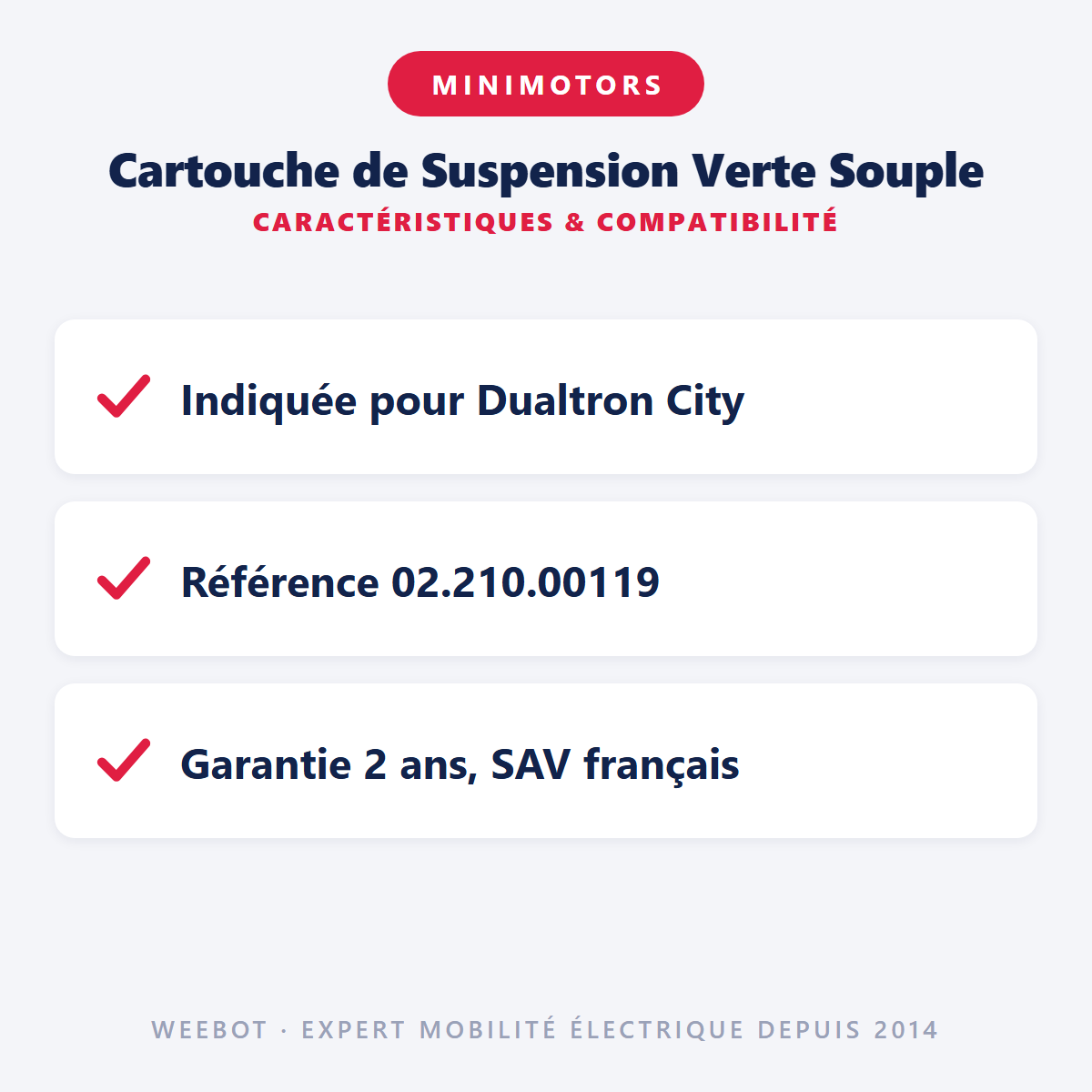 Cartouche de Suspension Verte Souple : caractéristiques et compatibilité