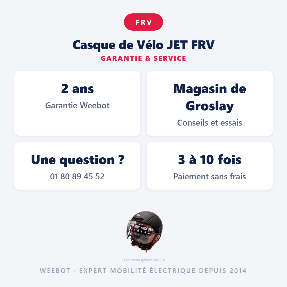 Casque de Vélo JET FRV : garantie 2 ans et service après-vente
