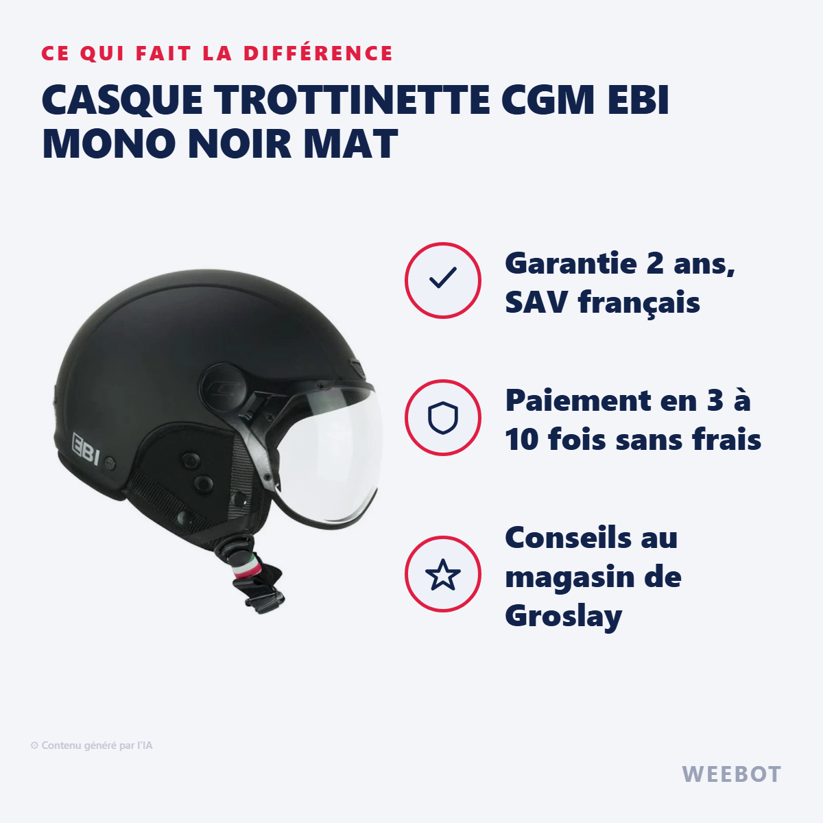 Casque Trottinette CGM Ebi Mono Noir Mat : les points forts