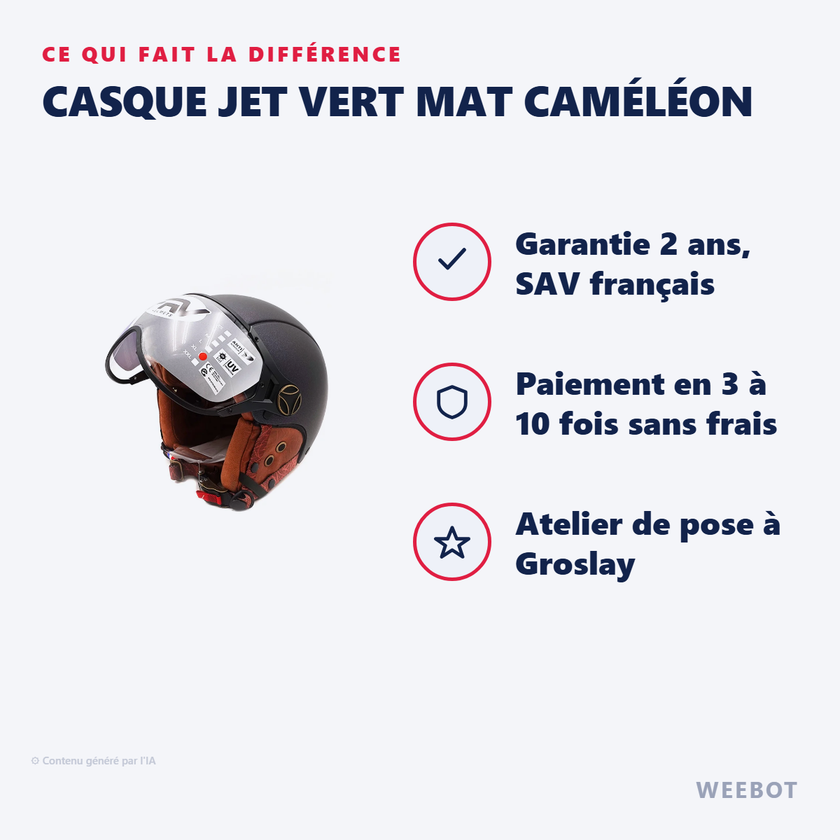 Casque Jet Vert Mat Caméléon : les points forts