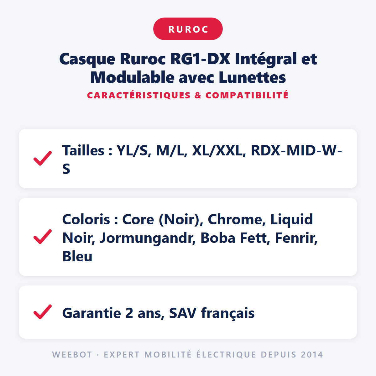 Casque Ruroc RG1-DX Intégral et Modulable avec Lunettes : caractéristiques et compatibilité