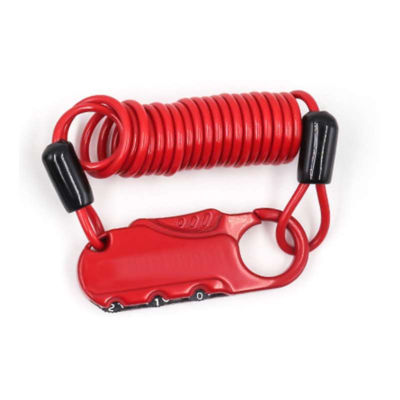 Antivol Câble à Code 3 Chiffres pour Casque Rouge