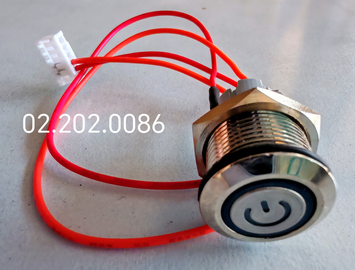 Bouton interrupteur LED métallique avec fil rouge et connecteur pour trottinette électrique Dualtron Mini Spécial