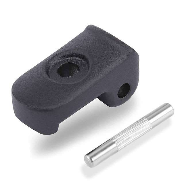 Crochet de pliage renforcé noir en aluminium avec son axe métallique
