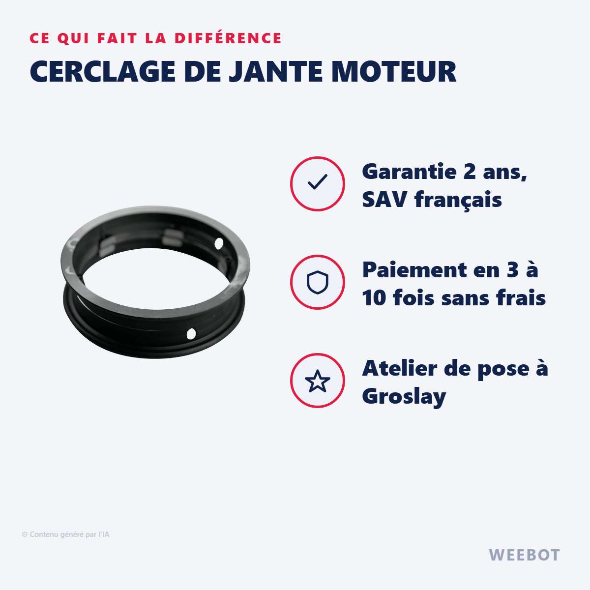 Cerclage de jante moteur pour Trottinette Électrique Vsett 10+ - Weebot