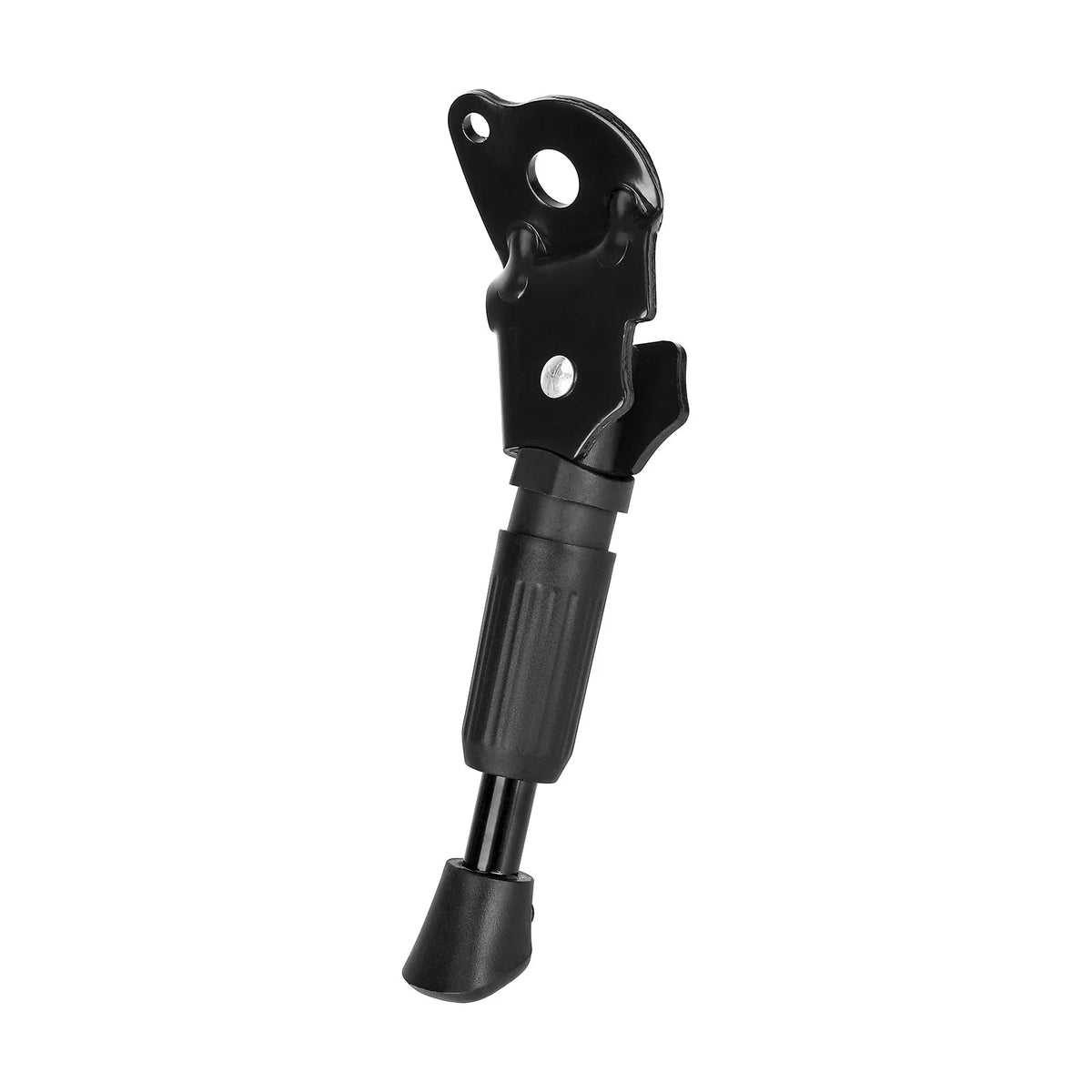 Béquille ajustable noire de 19,2 cm pour trottinette électrique sur fond blanc