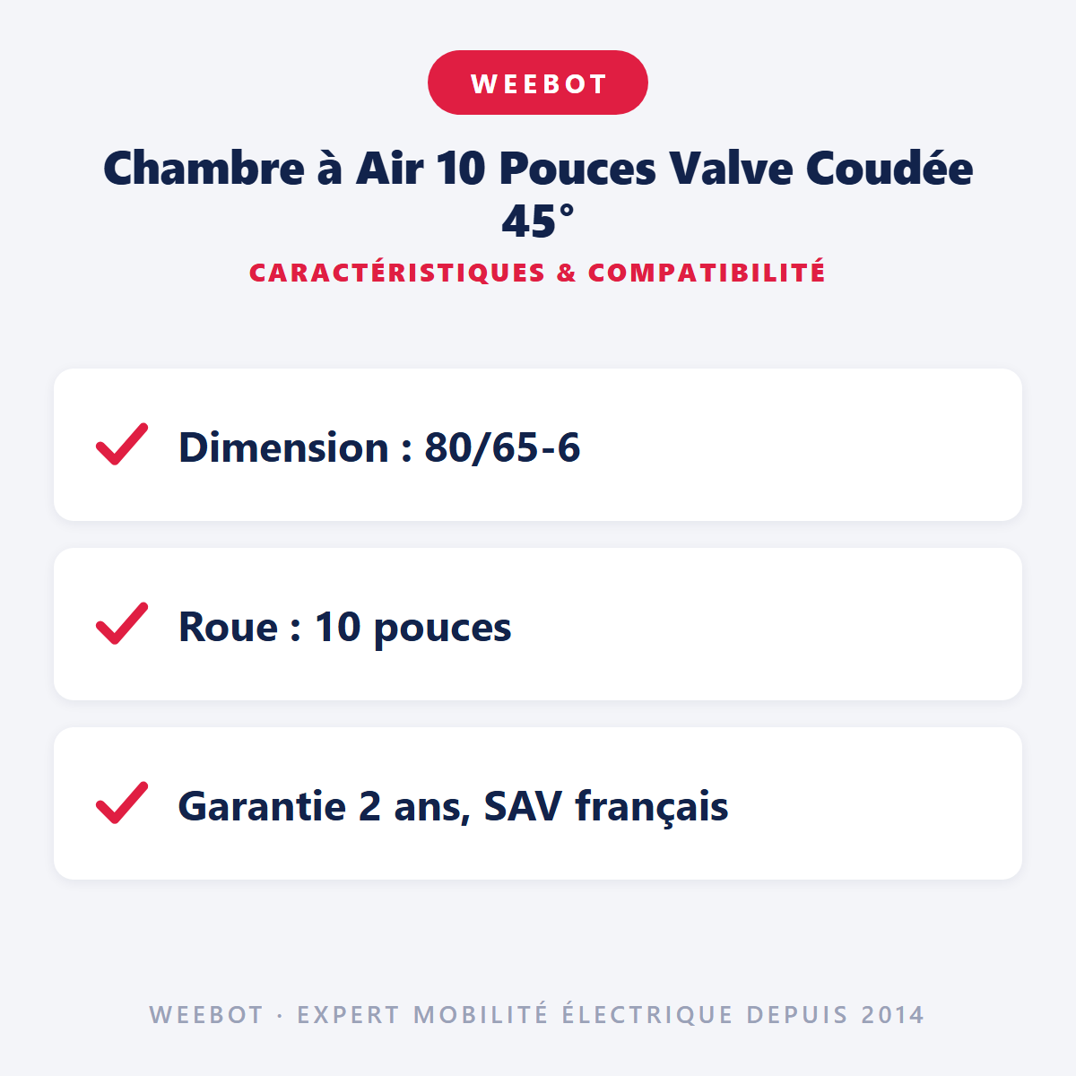 Chambre à Air 10 Pouces Valve Coudée 45° : caractéristiques et compatibilité