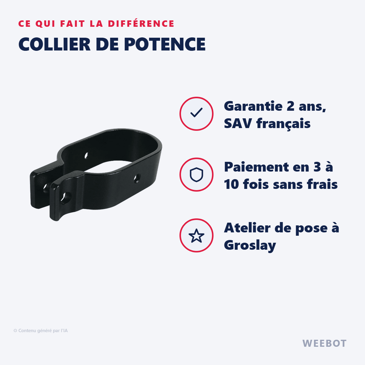 Collier De Potence Pour Trottinette Électrique Z9 et Z10 (Sans Crochets) - Weebot