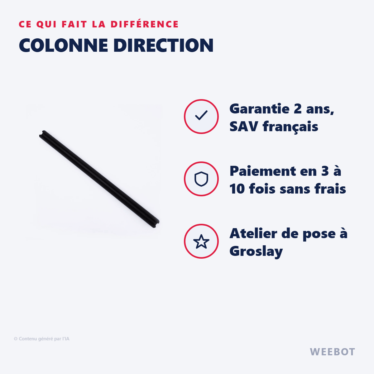 Colonne Direction (3 trous) Pour Trottinette Électrique Dualtron Thunder 2 et Dualtron Storm - Weebot