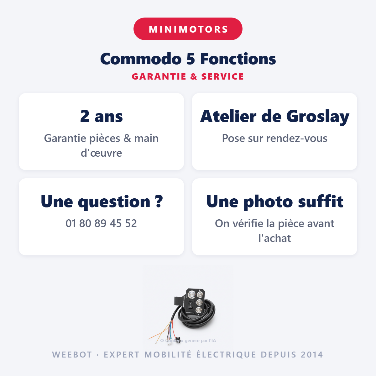 Commodo 5 Fonctions : garantie 2 ans et service après-vente