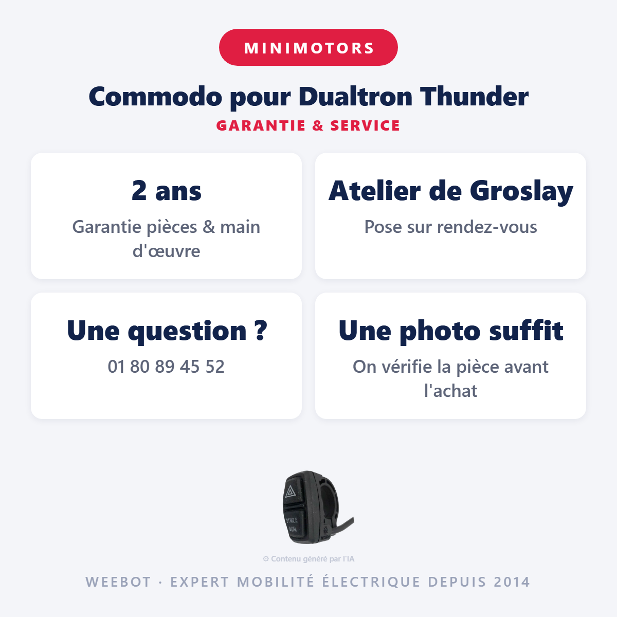 Commodo pour Dualtron Thunder : garantie 2 ans et service après-vente