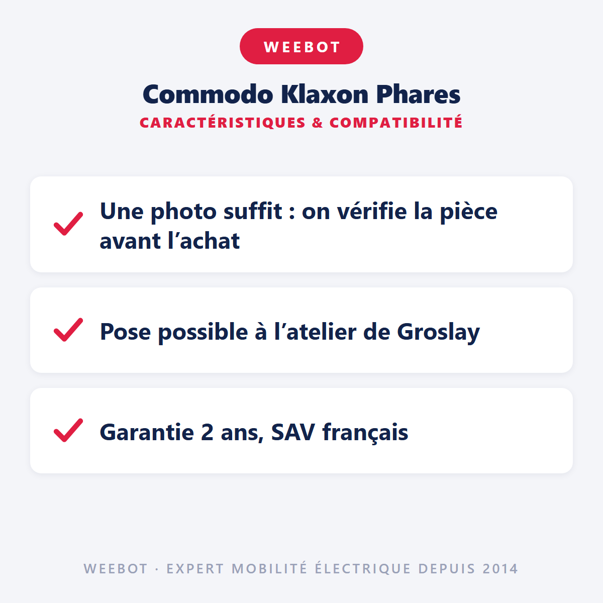 Commodo Klaxon Phares pour Trottinette Électrique - Weebot