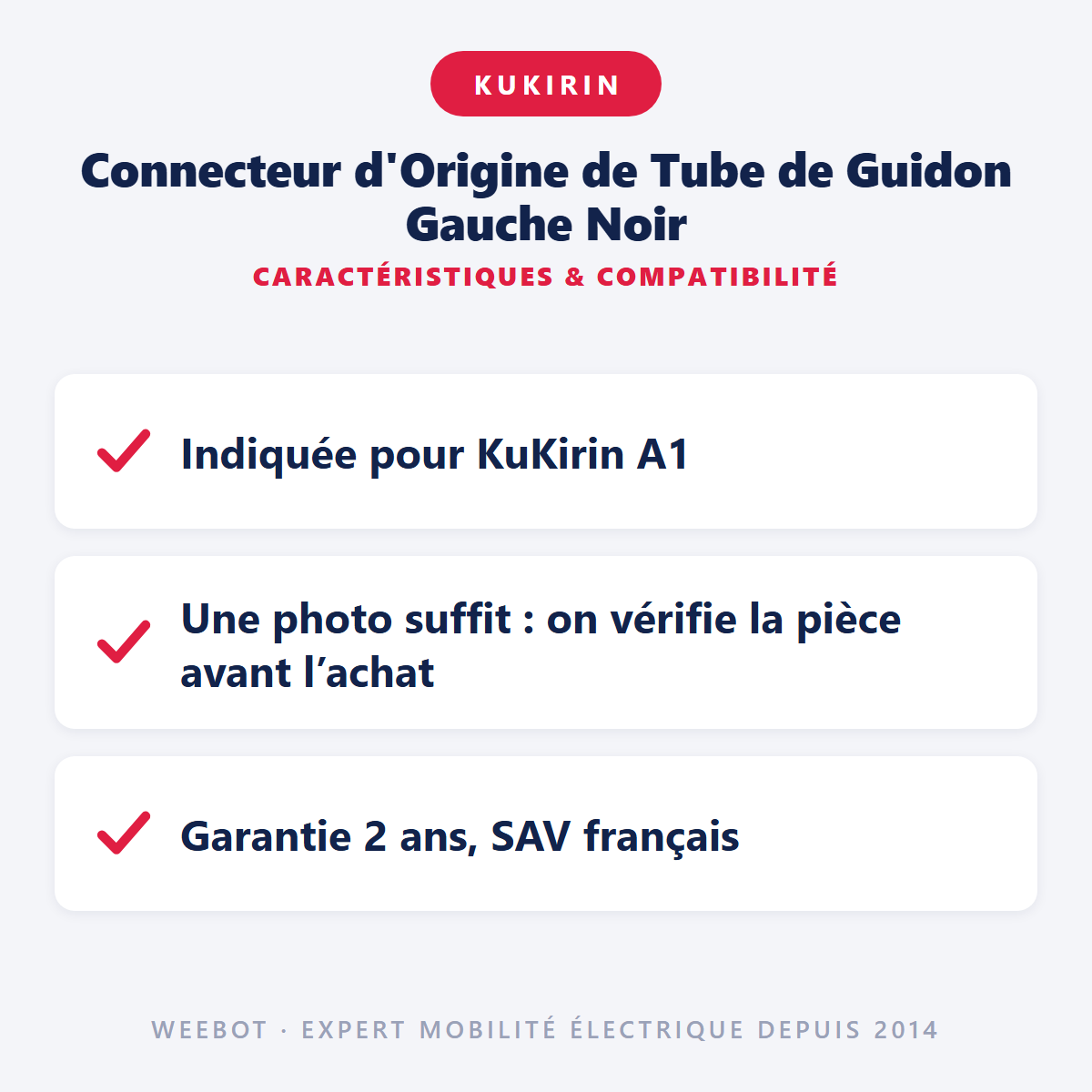 Connecteur d'Origine de Tube de Guidon Gauche Noir : caractéristiques et compatibilité