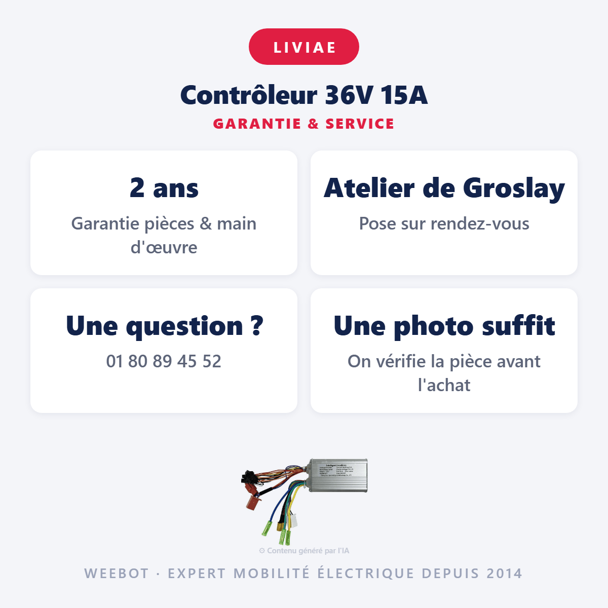 Contrôleur 36V 15A pour Trottinette Électrique Liviae - Weebot