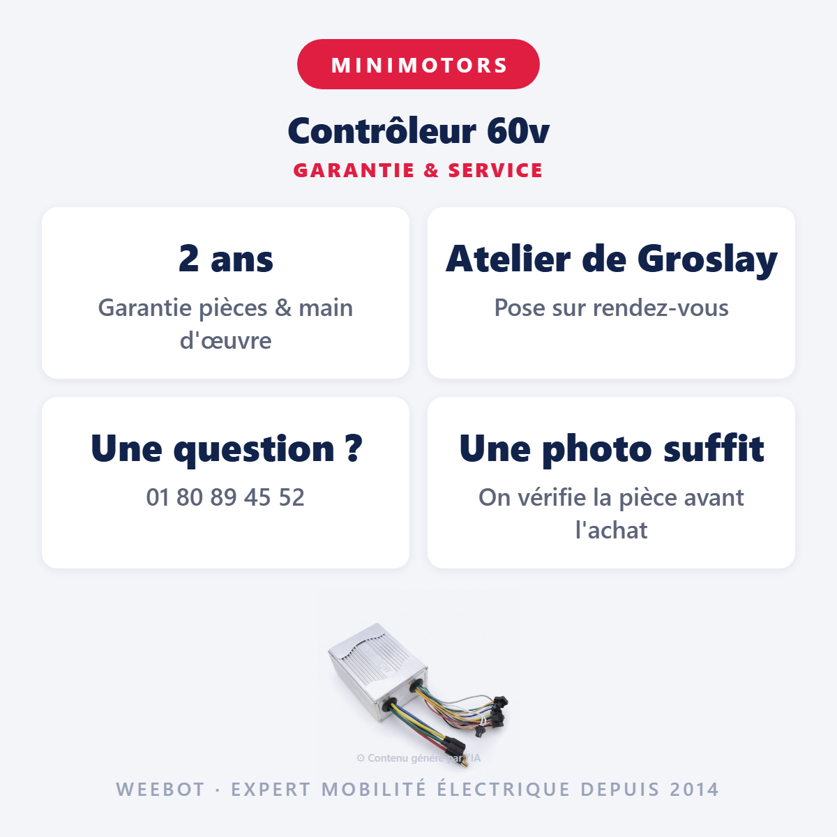 Contrôleur 60v : garantie 2 ans et service après-vente