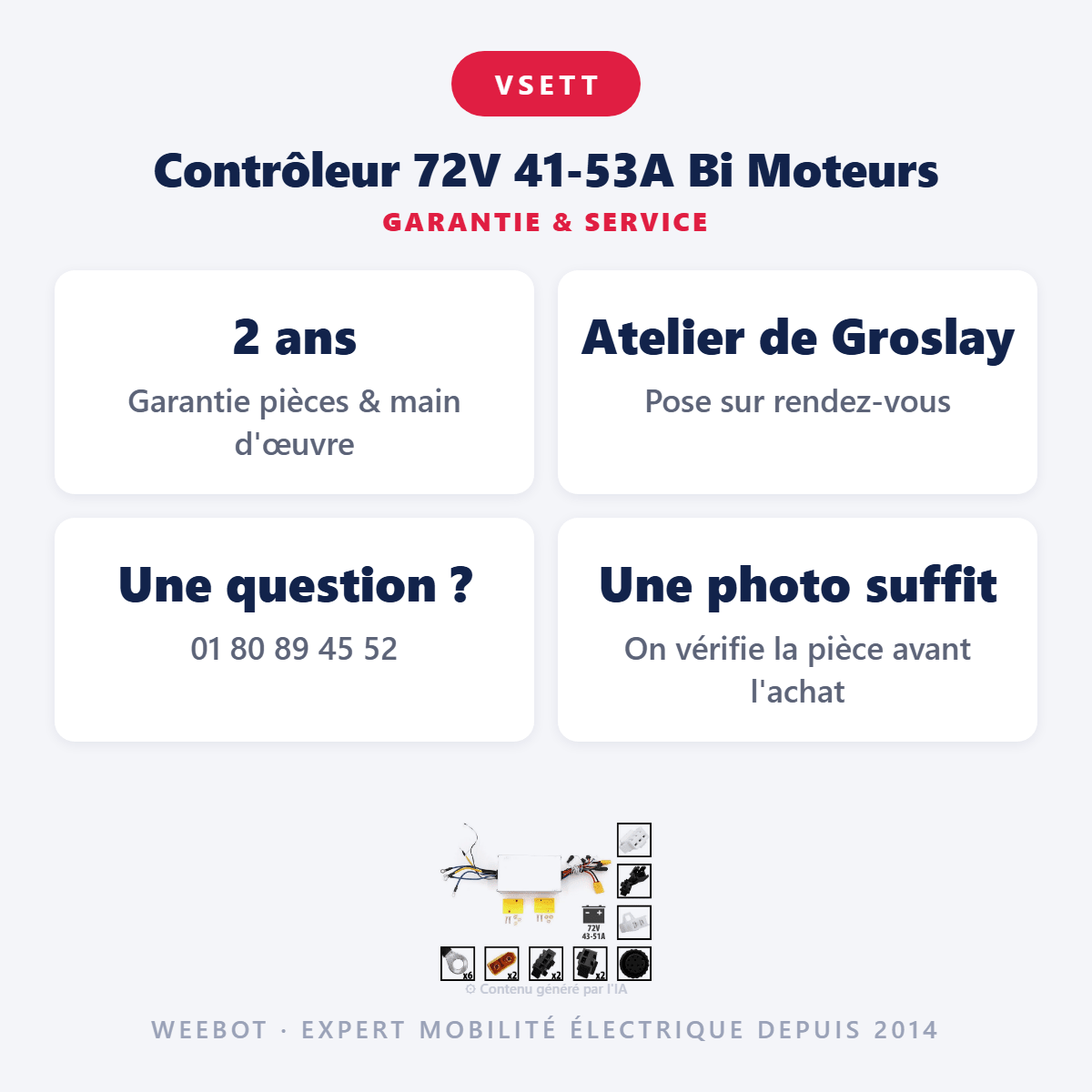 Contrôleur 72V 41-53A Bi Moteurs pour Trottinette Électrique Vsett 11+ - Weebot