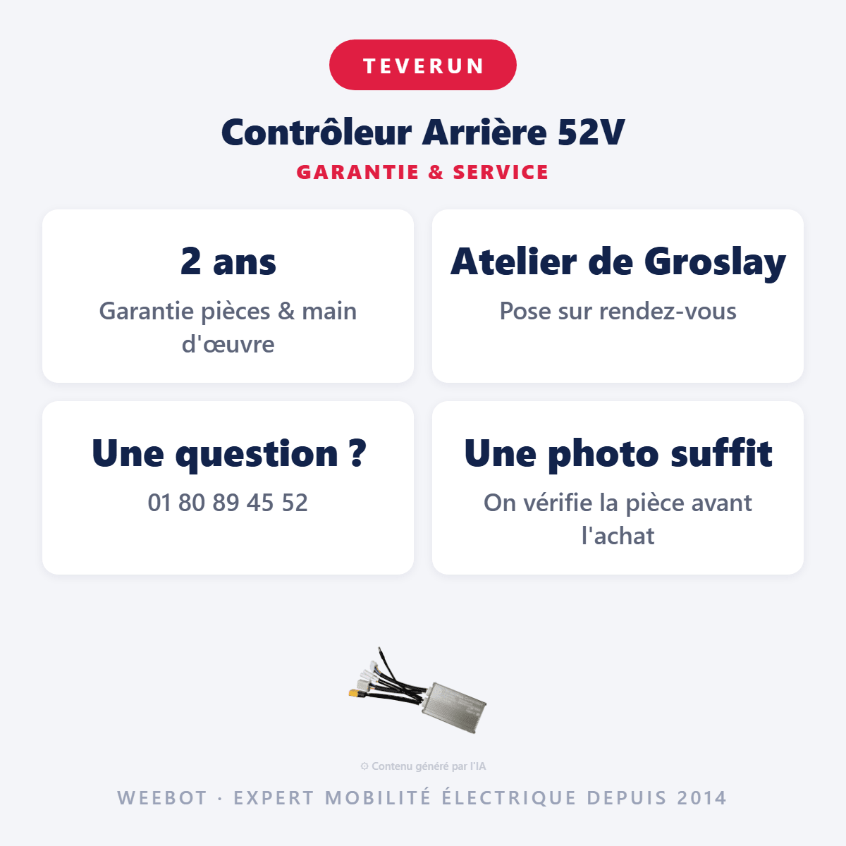 Contrôleur Arrière 52V pour Trottinette Électrique Teverun Fighter Q - Weebot