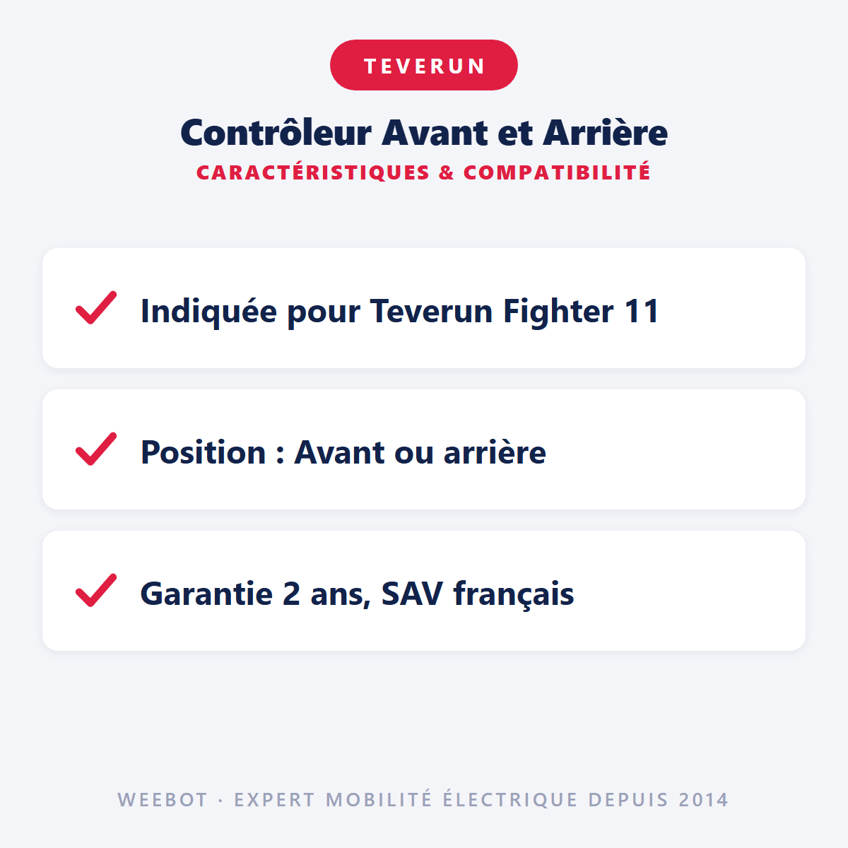Contrôleur Avant et Arrière pour Trottinette Electrique Teverun Fighter 11 , 11 Plus Modèle 2024 - Weebot
