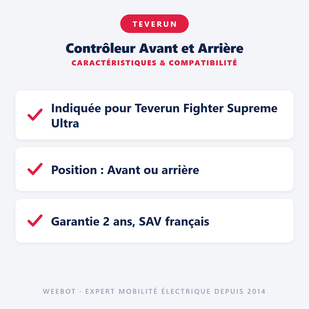 Contrôleur Avant et Arrière pour Trottinette Electrique Teverun Fighter Suprème Ultra Modèle 2024 - Weebot