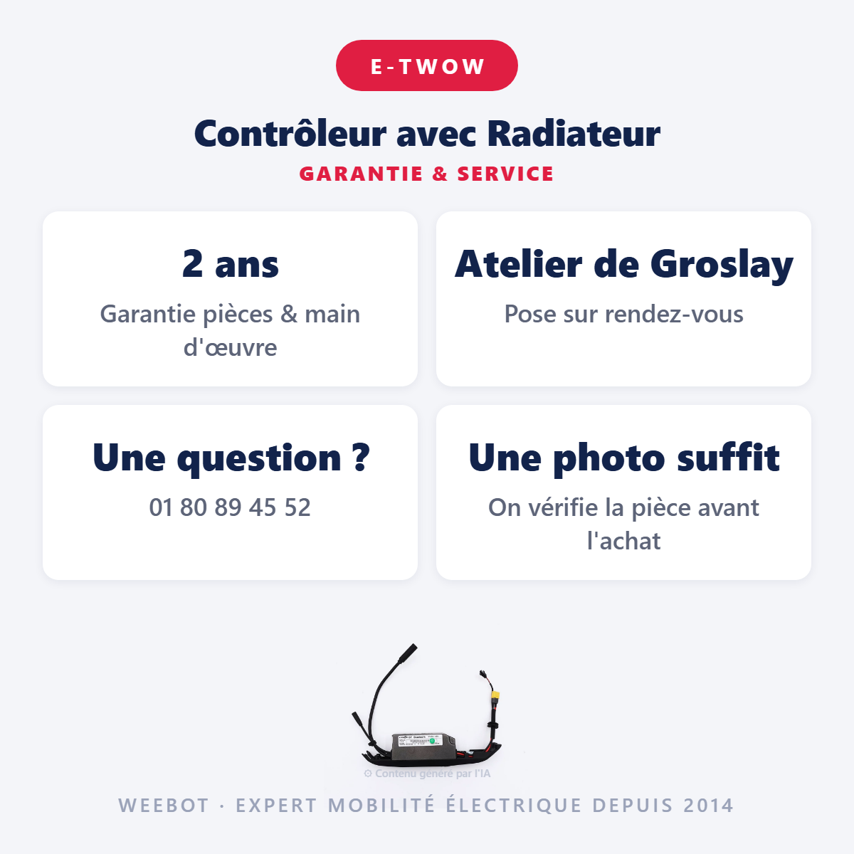 Contrôleur avec Radiateur : garantie 2 ans et service après-vente