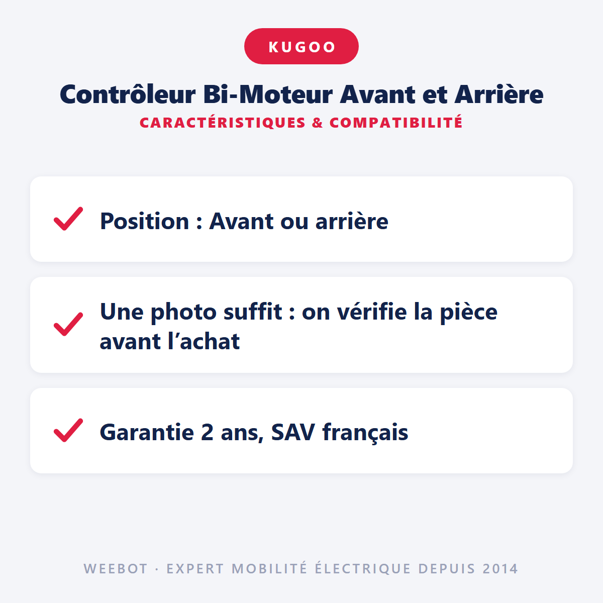Contrôleur Bi-Moteur Avant et Arrière pour Trottinette Électrique Kugoo G-Booster - Weebot
