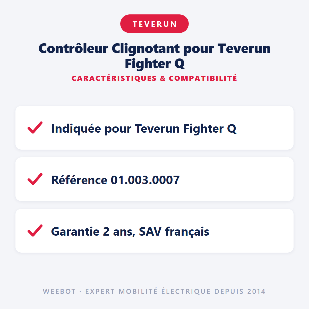 Contrôleur Clignotant pour Teverun Fighter Q - Weebot