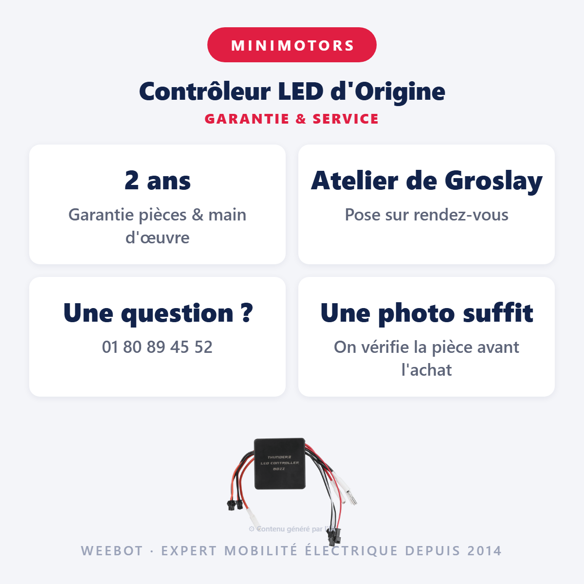 Contrôleur LED d'Origine : garantie 2 ans et service après-vente