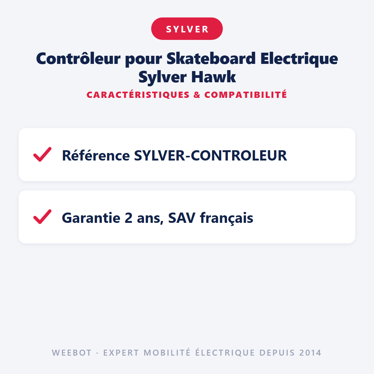 Contrôleur pour Skateboard Electrique Sylver Hawk : caractéristiques et compatibilité