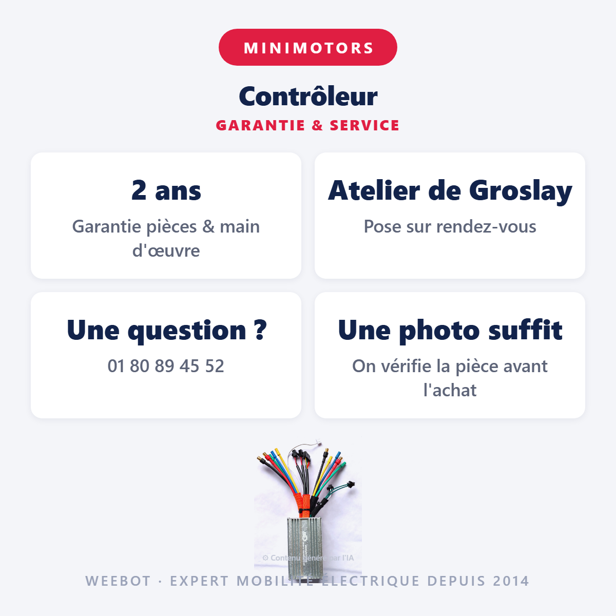 Contrôleur : garantie 2 ans et service après-vente