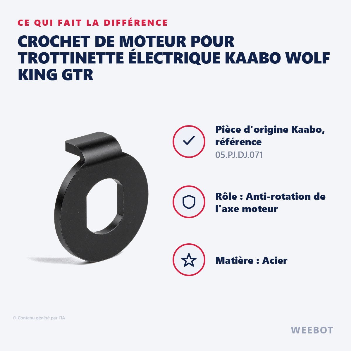 Crochet de Moteur pour Trottinette Électrique Kaabo Wolf King GTR - Weebot