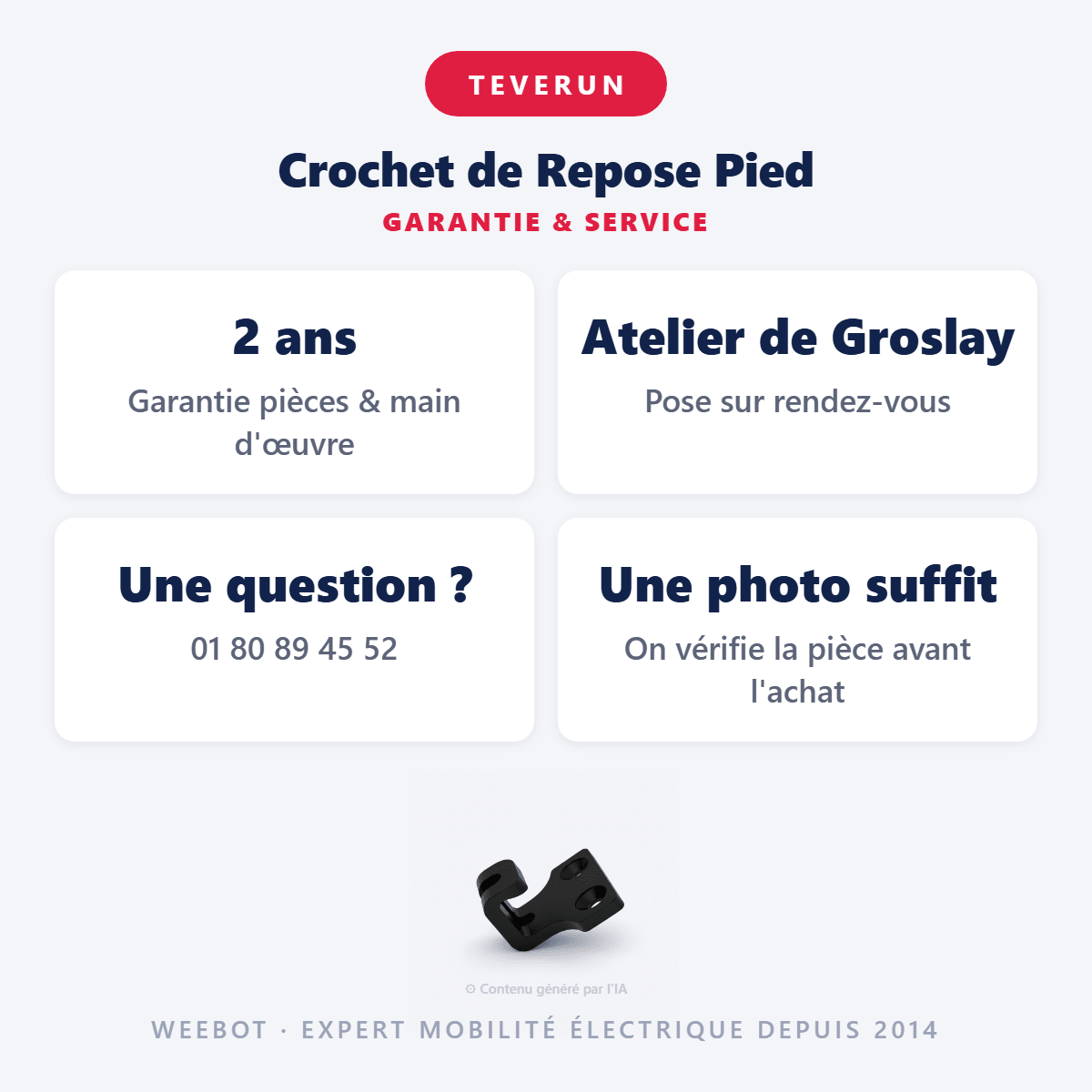 Crochet de Repose Pied pour Trottinette Électrique Teverun Fighter - Weebot