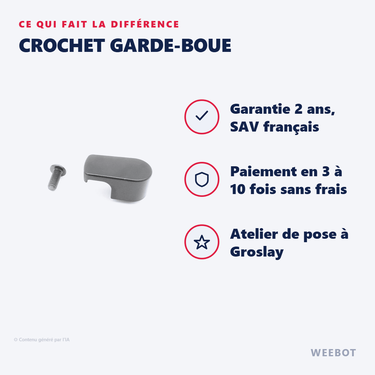 Crochet Garde-Boue pour Trottinette Électrique Ninebot F30 - Weebot