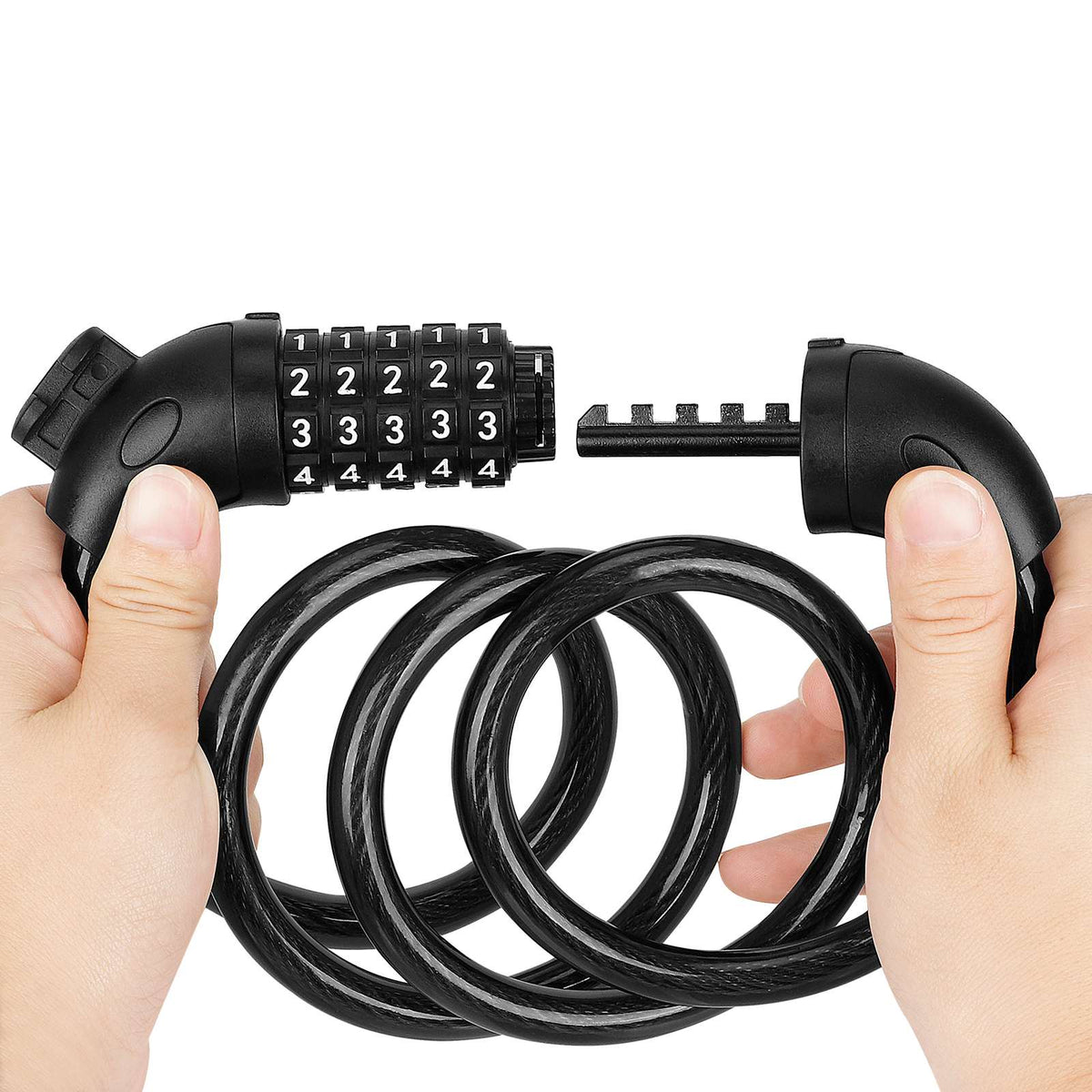 Antivol Câble à Code 5 Chiffres (1250x12 mm) Noir, vue 5