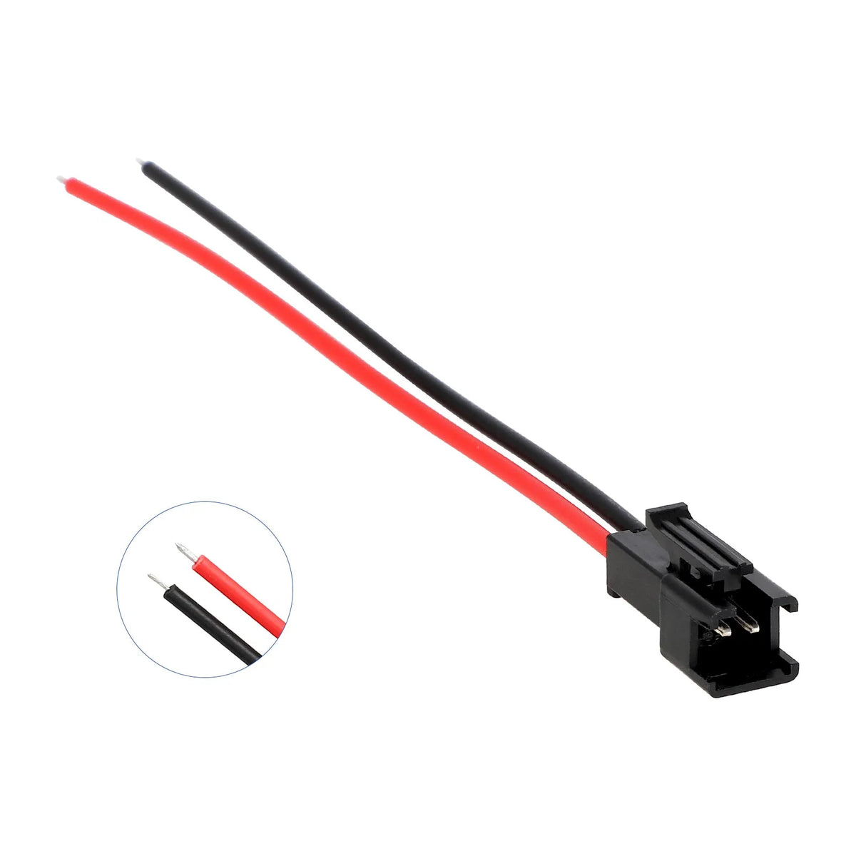 Câble connecteur JST SM 2 broches femelle 10 cm avec fils rouge et noir