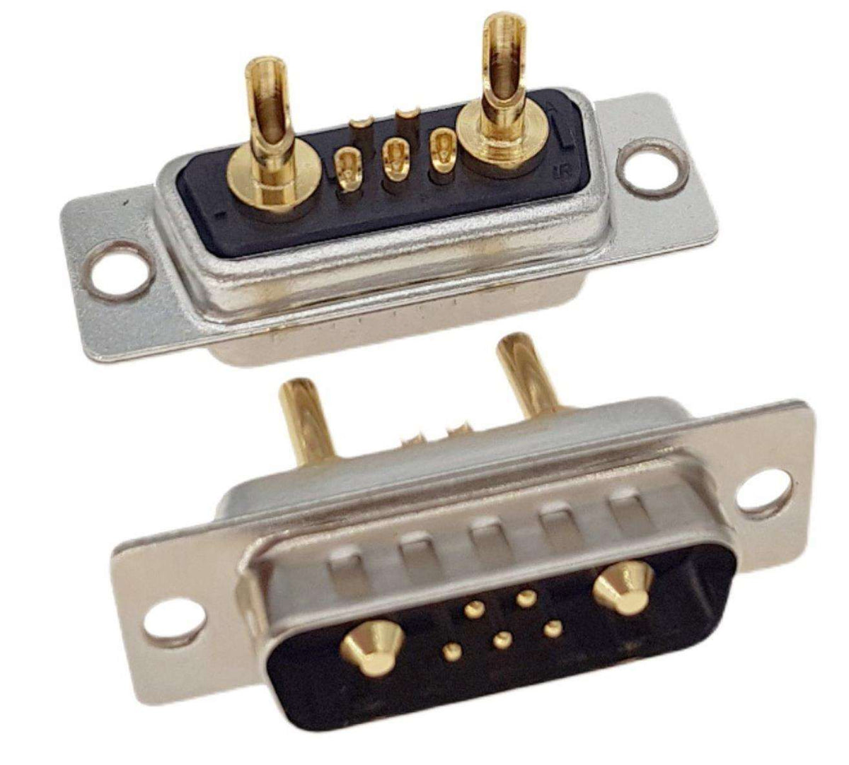 Connecteurs de contrôleur 7 broches 30A métalliques vus de face et de dos