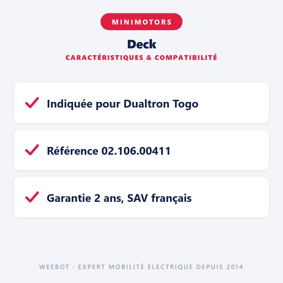 Deck pour Trottinette Électrique Dualtron Togo - Weebot