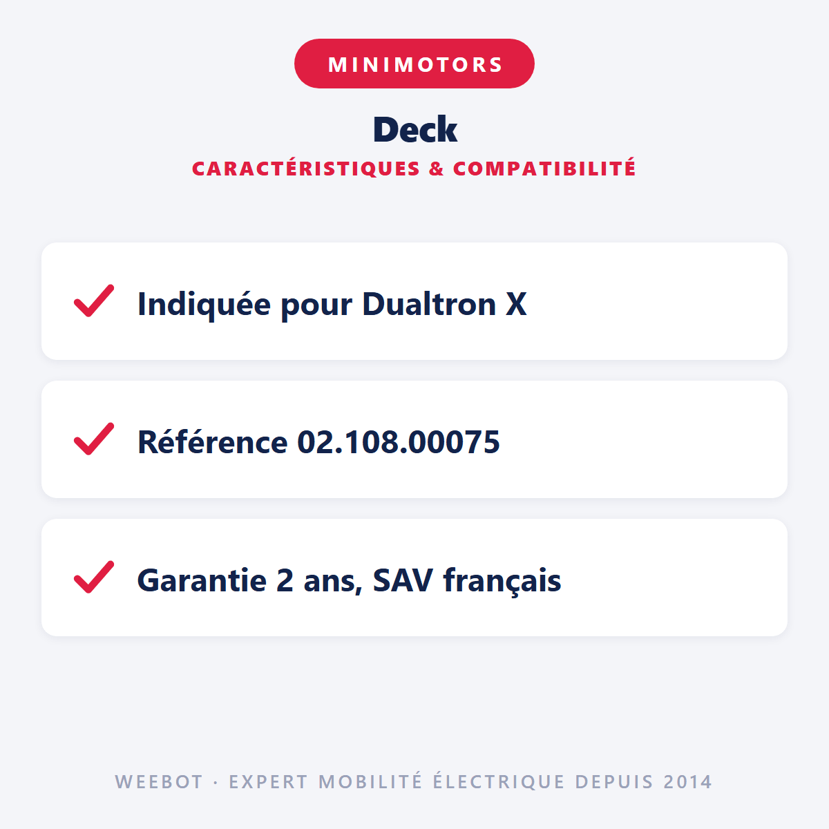 Deck pour Trottinette Electrique Dualtron X - Weebot